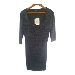 NWT ASOS Black Shimmer Stretch Bodycon Party Holiday Lined Dress Size 6